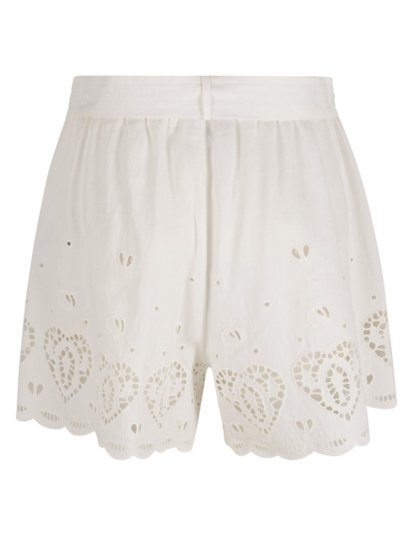 Stella Mccartney Delicate Embroidered White Shorts