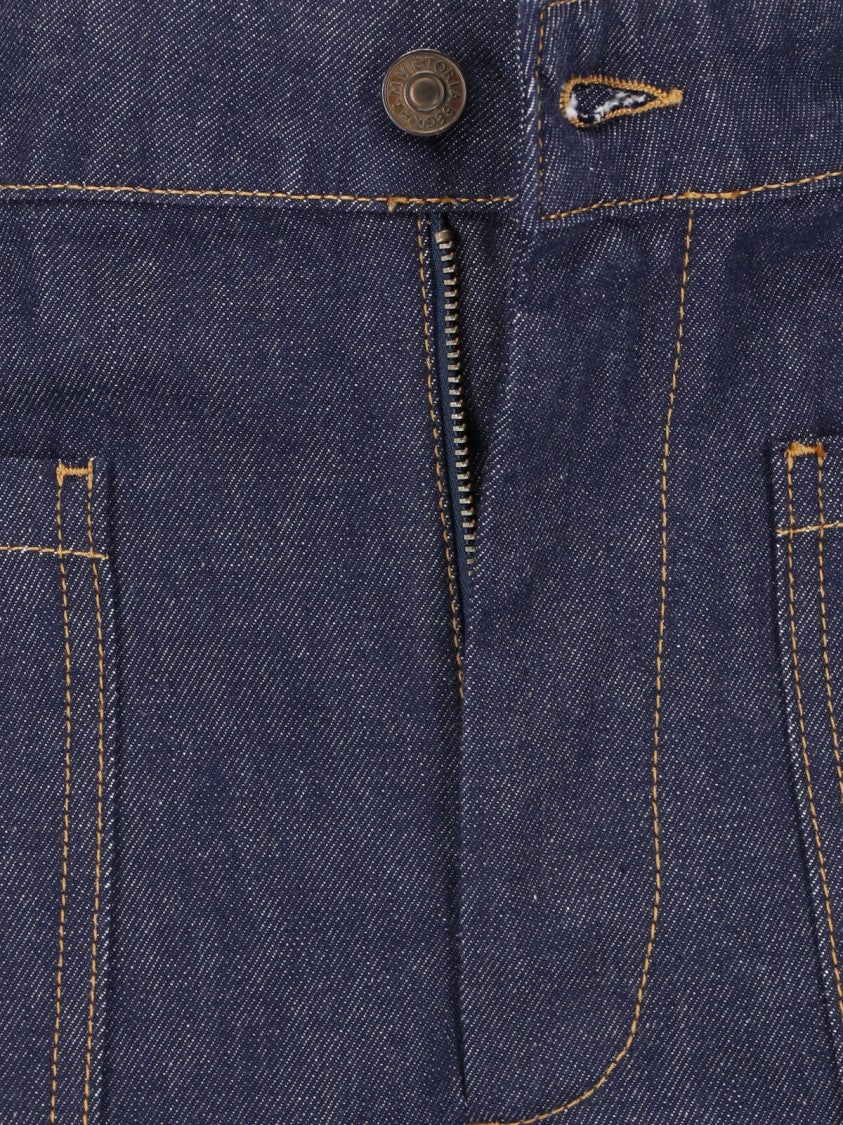 Victoria Beckham Wide-Leg High-Waisted Jeans With Contrast Stitching
