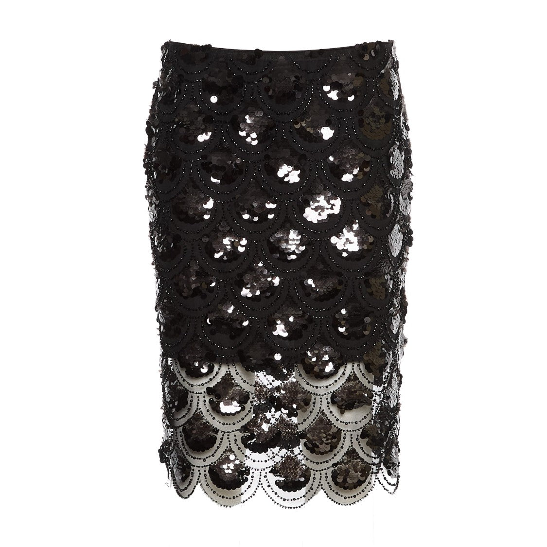 Rotate Black Midi Pencil Skirt