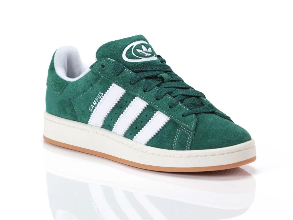Adidas Classic Low-Top Sneaker With Green Suede Upper And White Accents