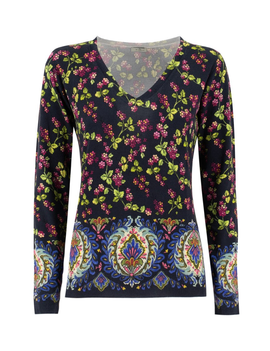 Etro Black Silk Blend Sweater