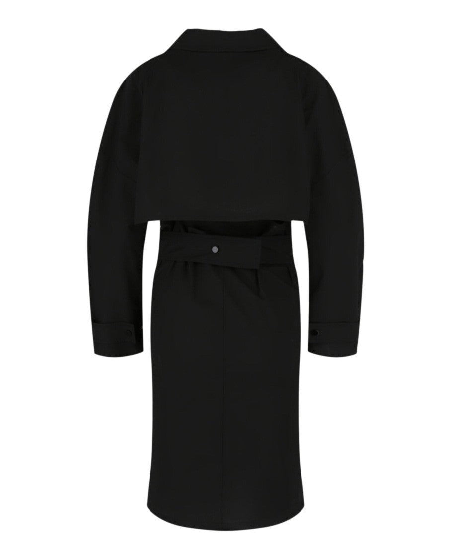 Bottega Veneta Trench Midi Dress With Cape Back And Snap Closure