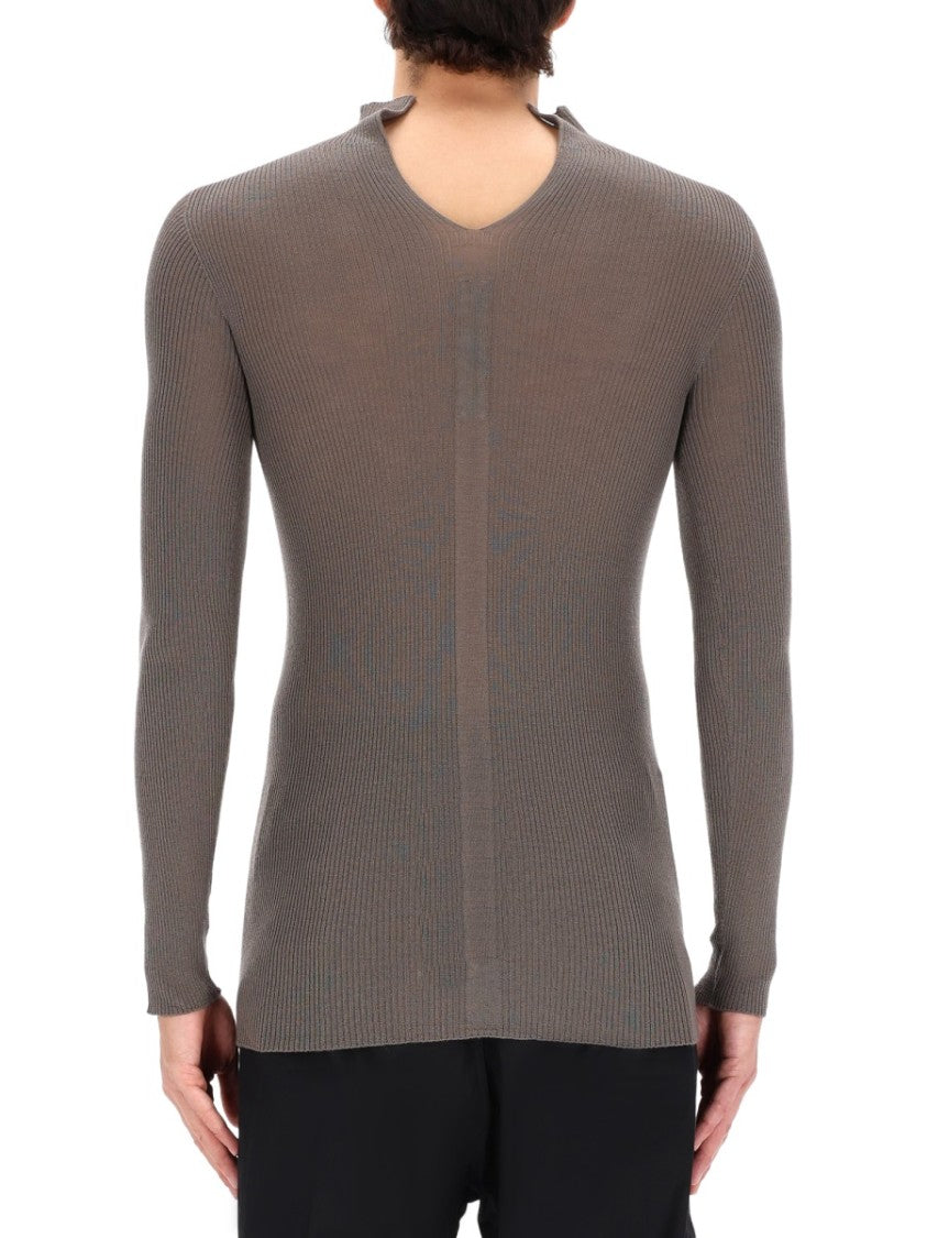 Rick Owens Tabard Newwool Ribbed Turtleneck