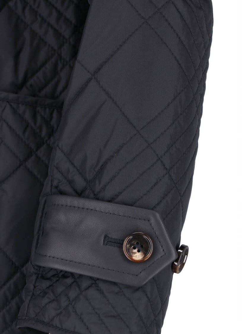 Burberry Diamond Quilted Jacket With Classic Collar And Button Closure