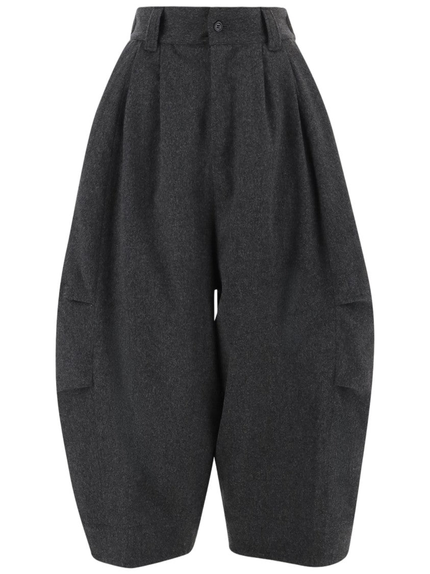 Niccolò Pasqualetti Charcoal Grey High-Waisted Balloon Wide-Leg Pants