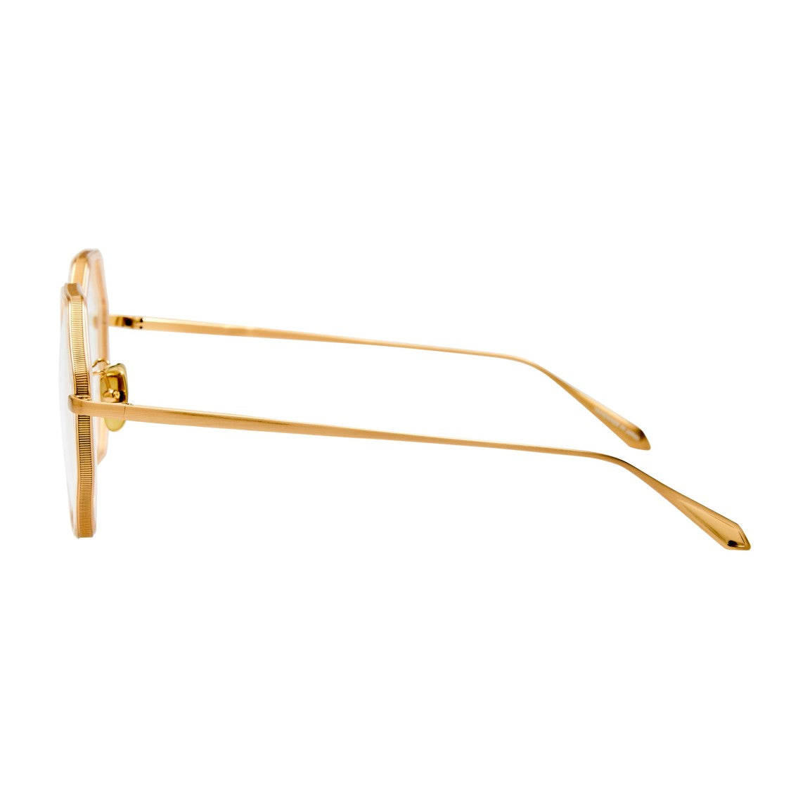 Linda Farrow Octagonal Titanium Frame Eyeglasses With Gold Finish