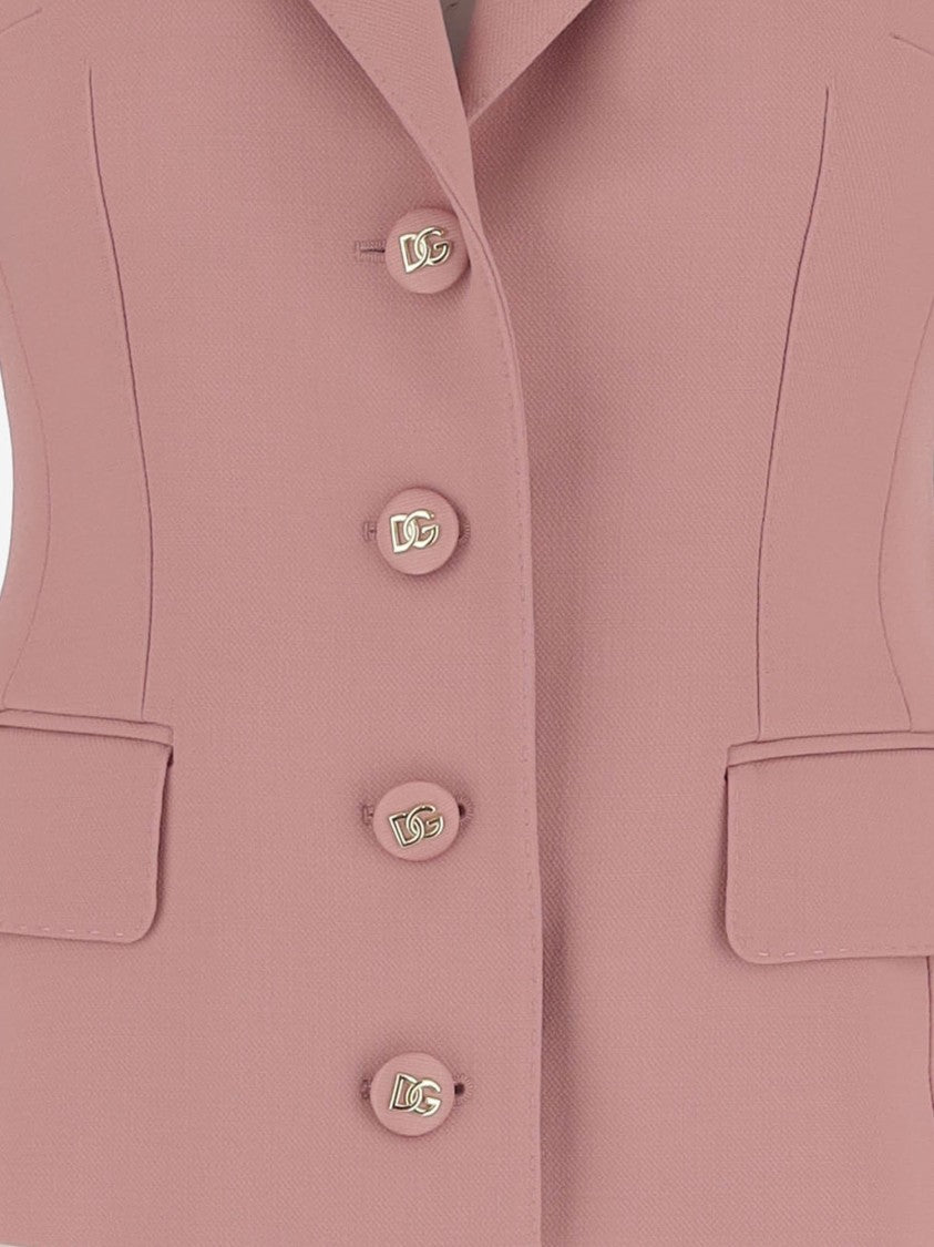 Dolce & Gabbana Single-Breasted Sweet Jacket In Wool Crepe