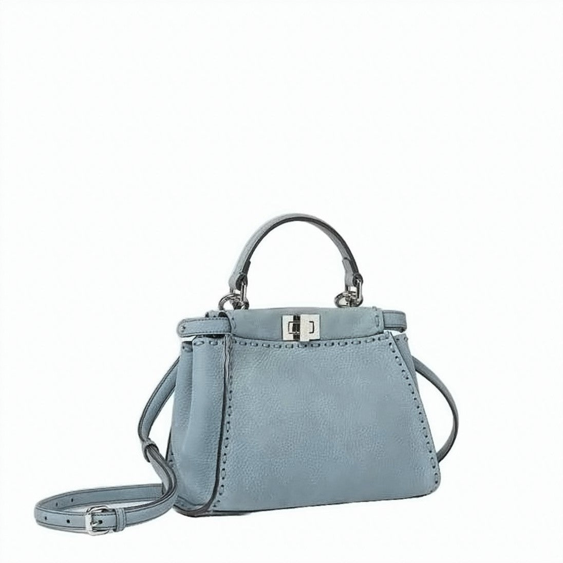 Fendi Trapezoidal Blue Crossbody Bag