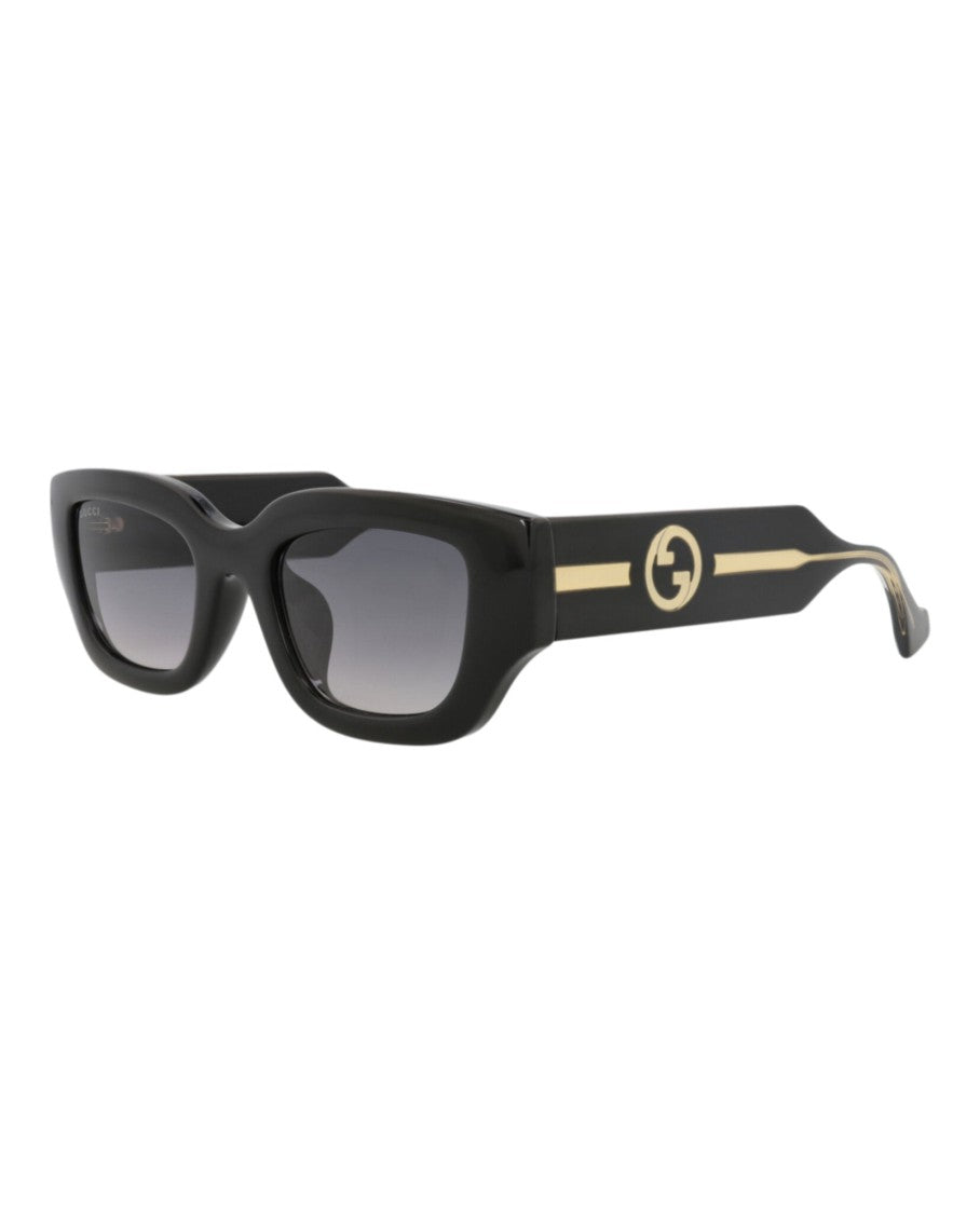 Gucci Cat Eye-Frame Injection Sunglasses With Gold Accents