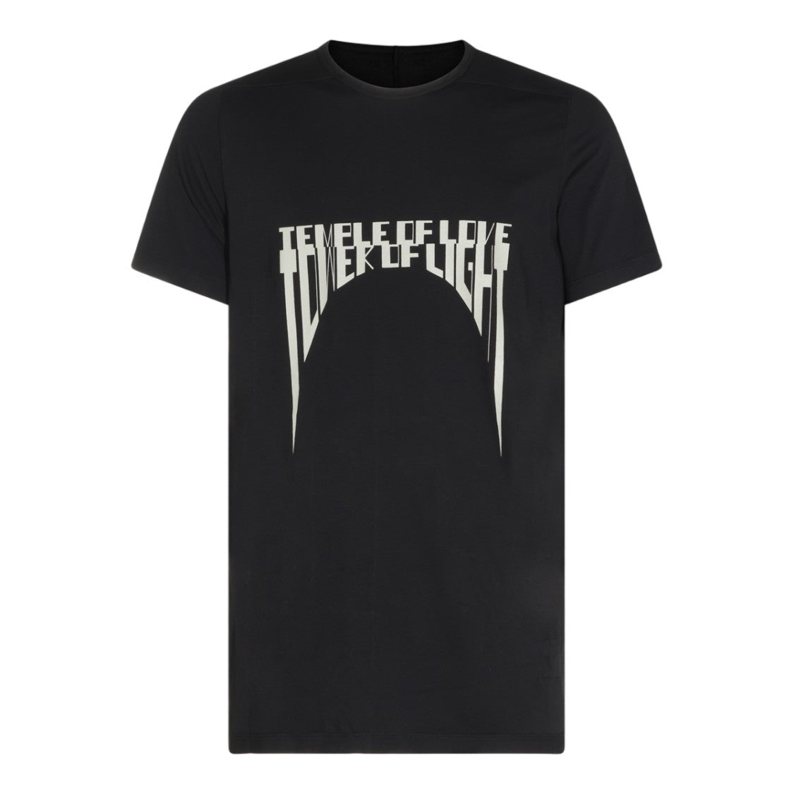 Drkshdw By Rick Owens Graphic Text Central Seam Round Neck T-Shirt