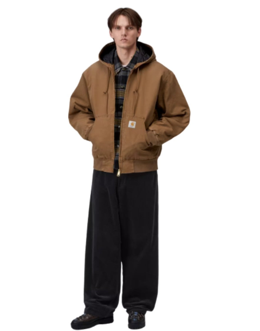 Carhartt Wip Brown Dearborn Canvas Hooded Quilted Jacket