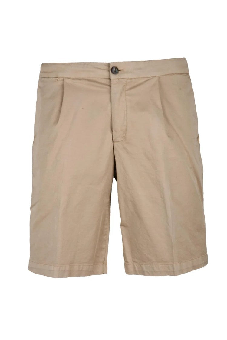 Devore Tailored Beige Bermuda Shorts With Silk
