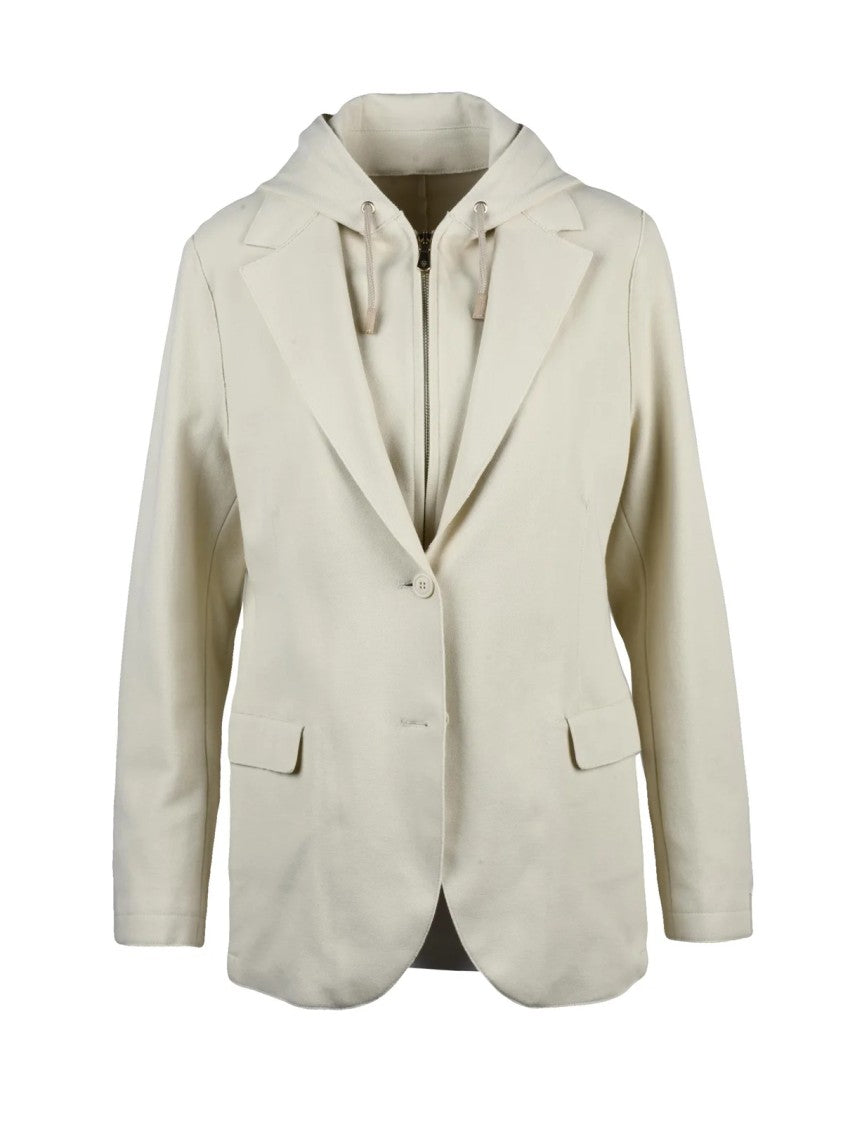 Eleventy Beige Cotton Polyamide Elastane Women Blazer