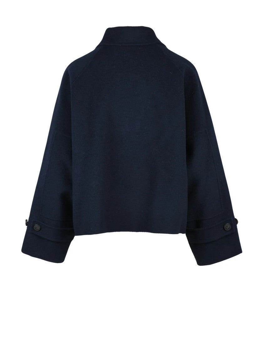 Max Mara Cropped Boxy Fit Carella Coat With Concealed Button Closure