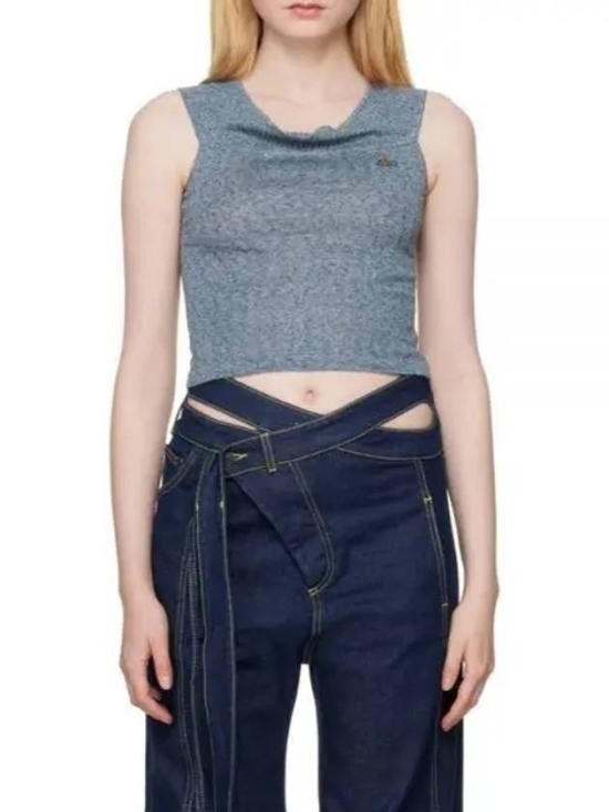 Vivienne Westwood Textured Linen And Tweed Sleeveless Cropped Top