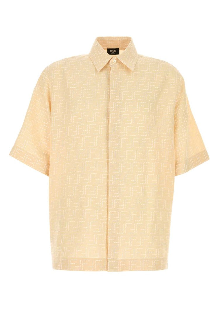 Fendi Cream Linen Blend Shirt