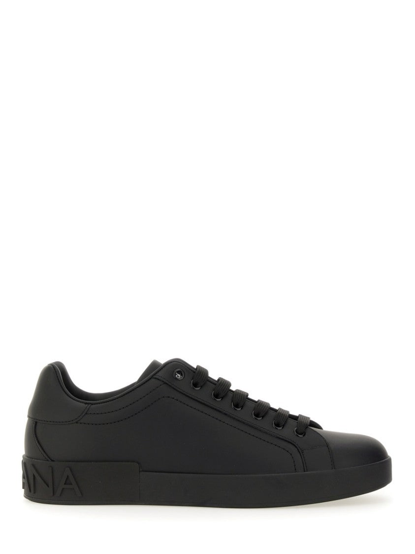 Dolce & Gabbana Portofino Low-Top Embossed Leather Sneakers