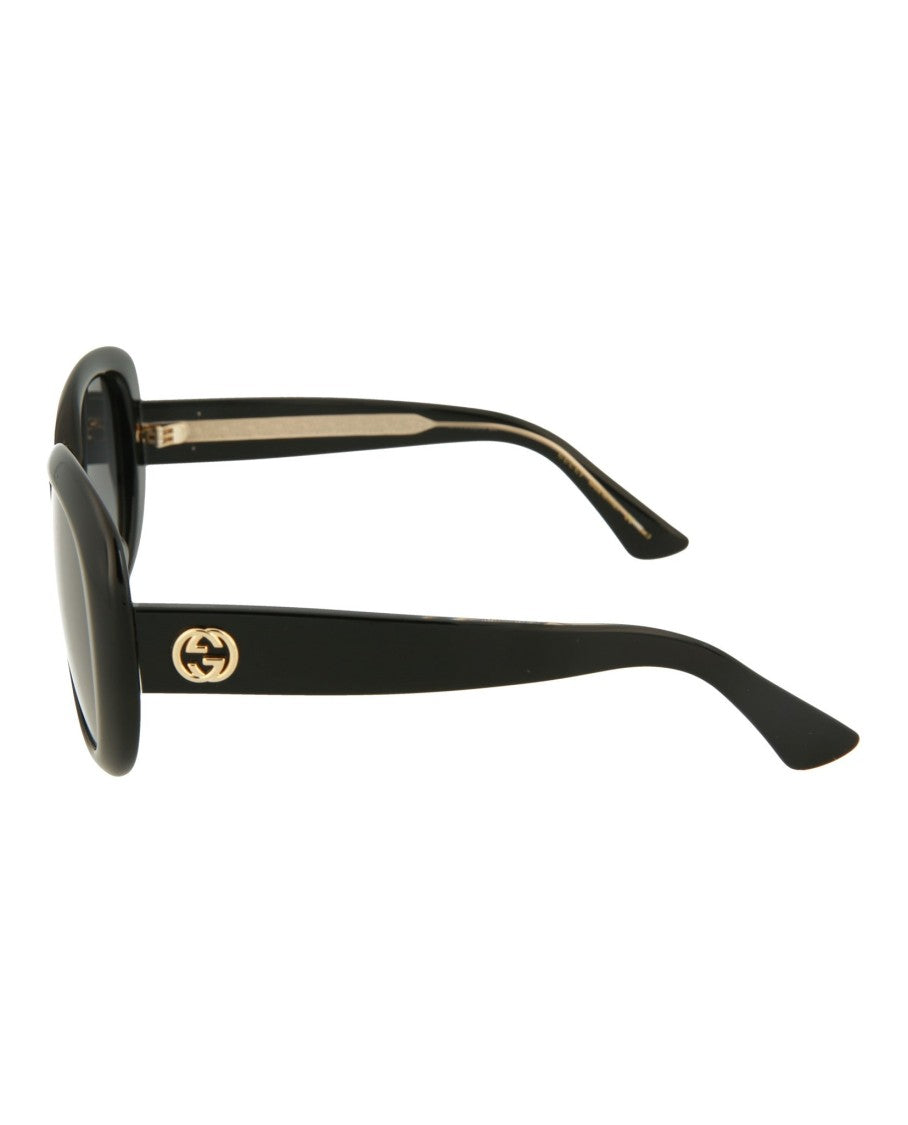 Gucci Round-Frame Acetate Sunglasses With Saddle Nose Bridge