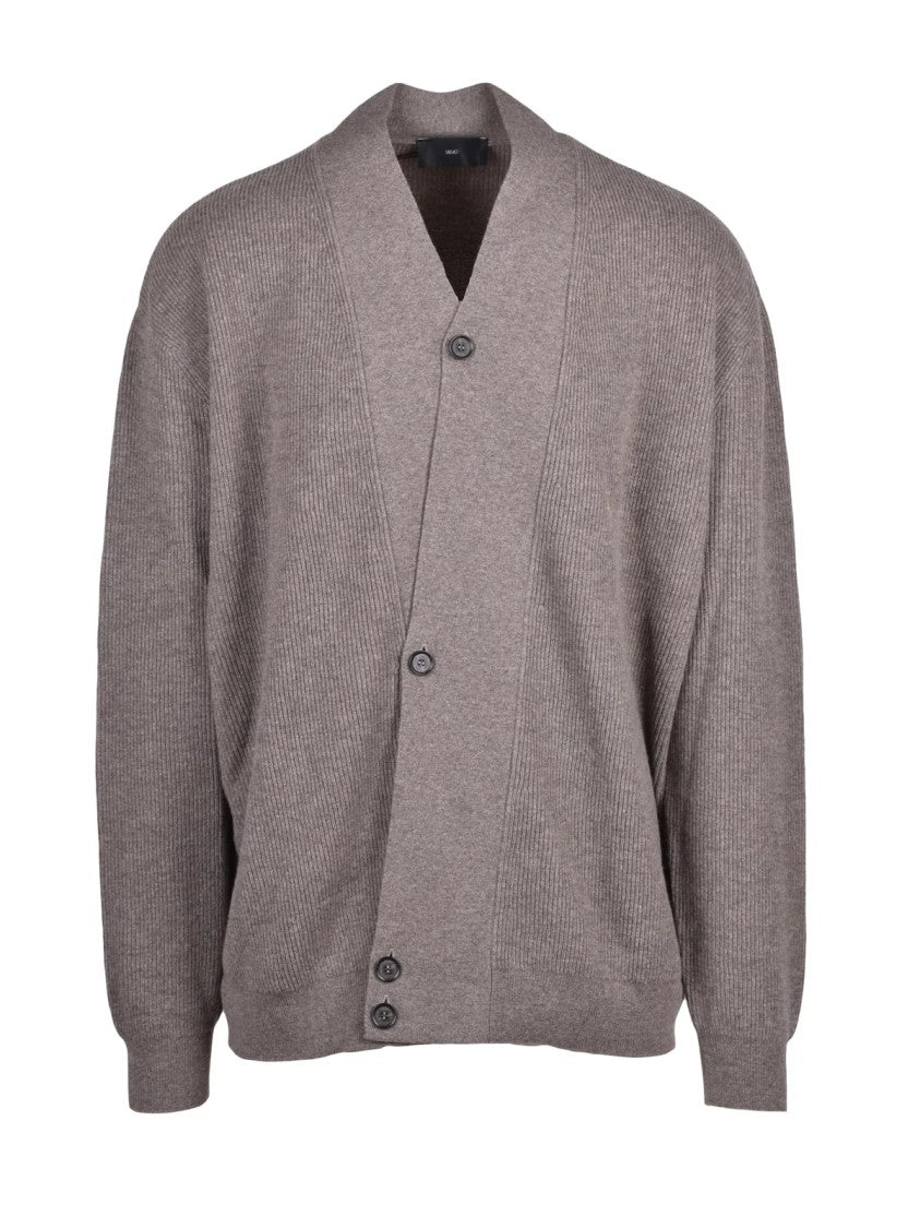 Liu Jo Beige Wool-Cashmere Asymmetric Cardigan