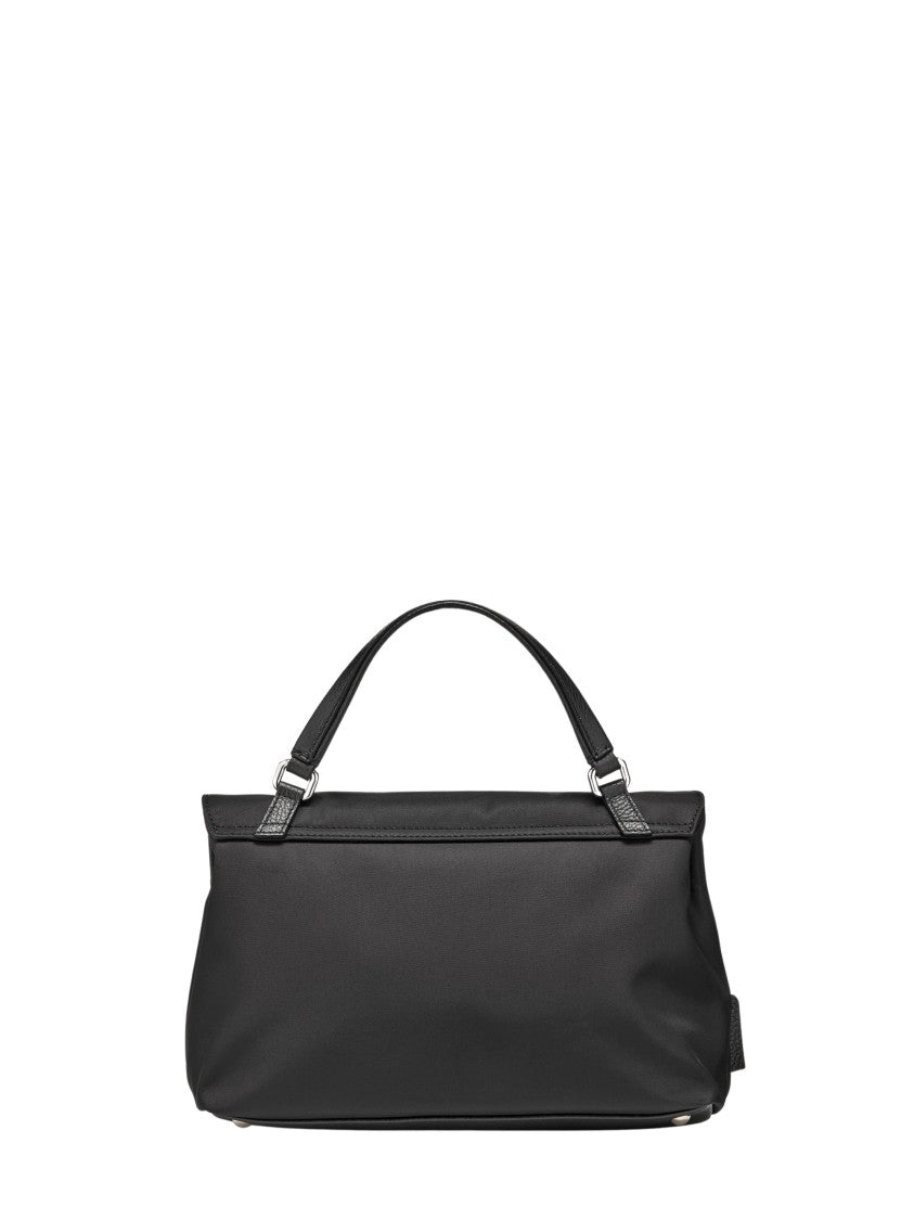 Zanellato Black Silver Turn-Lock Fabric Shoulder Bag