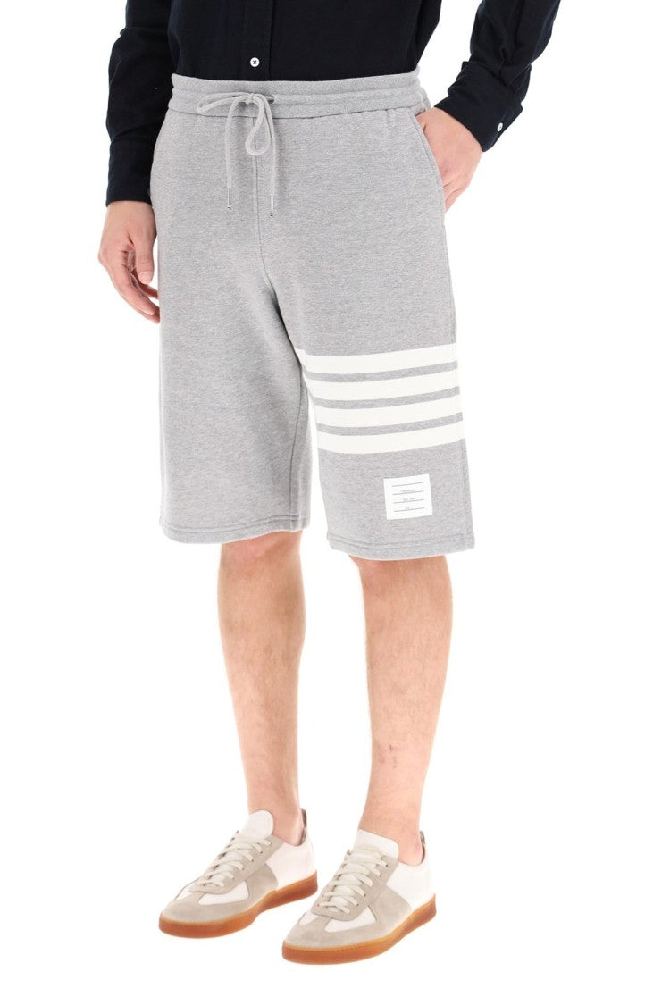 Thom Browne Tailored Grey Cotton Shorts With Practical Pockets