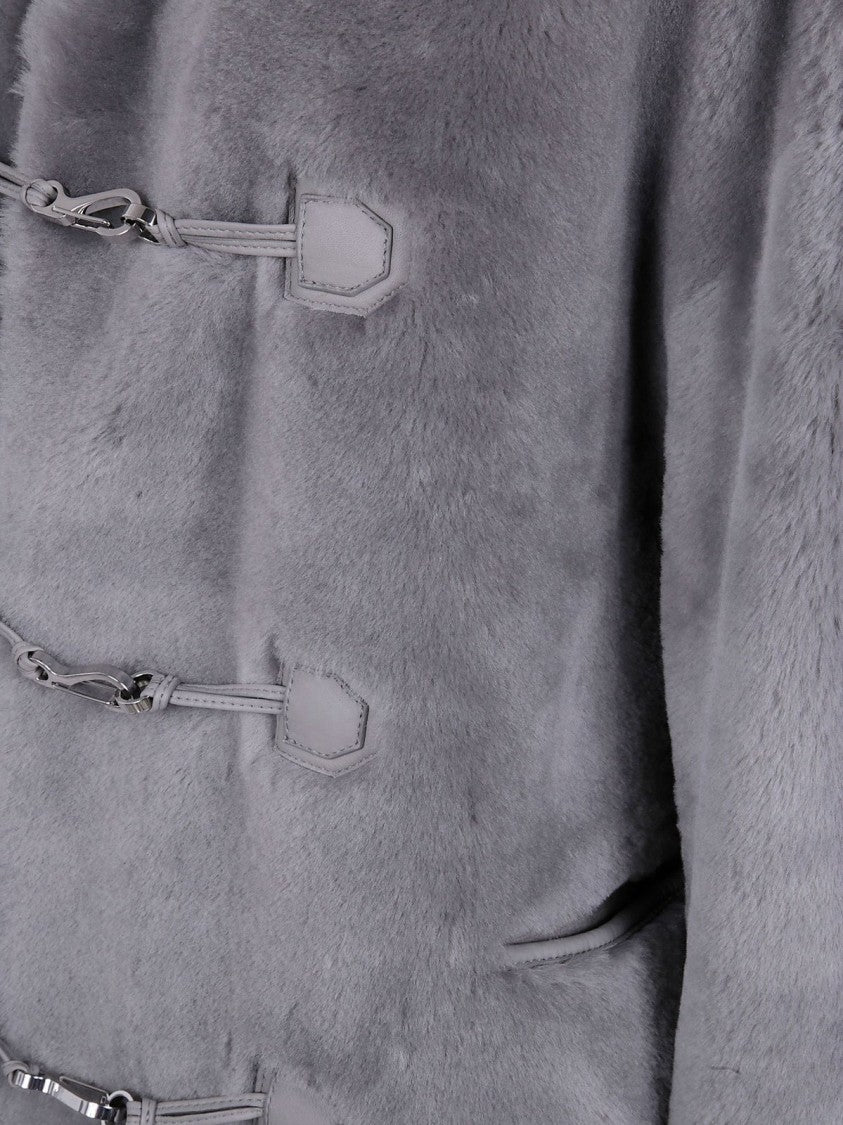 Totême Boxy Lambskin Jacket With Collarless Design