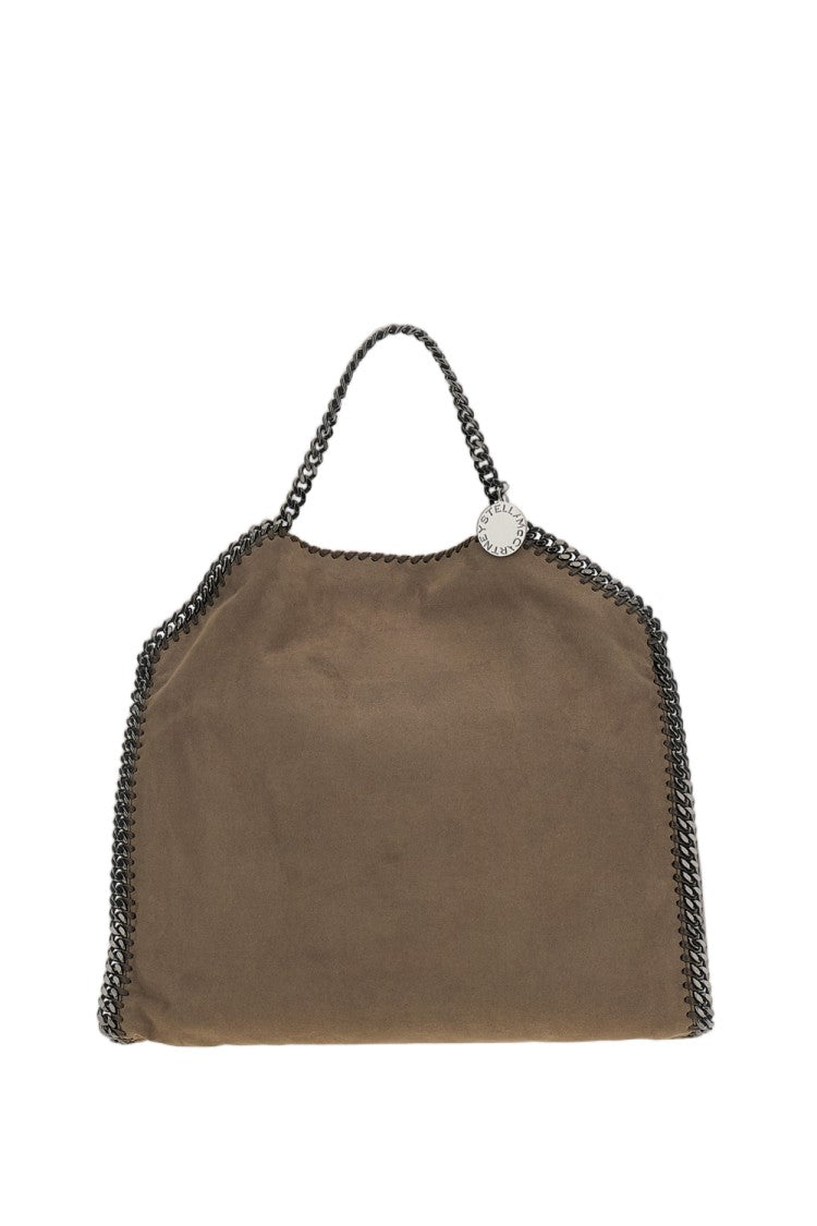 Stella Mccartney Foldover Tote Bag In Matte Alter Suede With Diamond-Cut Chain