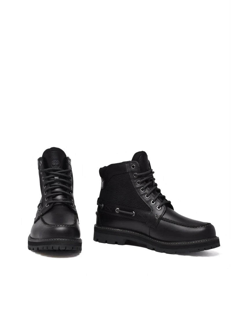 Timberland Black Leather Lace-Up Ankle Boots