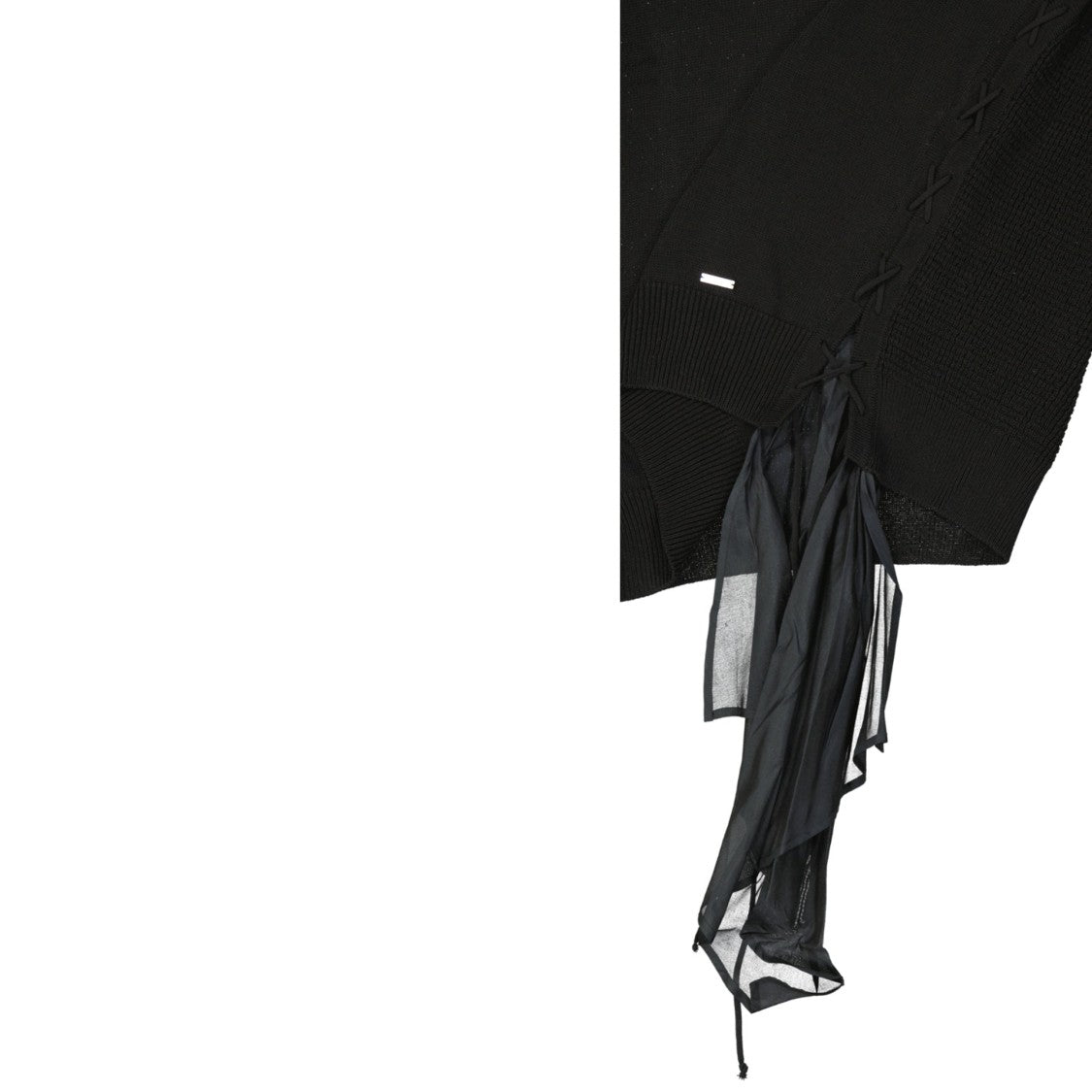 Dsquared2 Cotton Sweater With Drawstring And Sheer Details