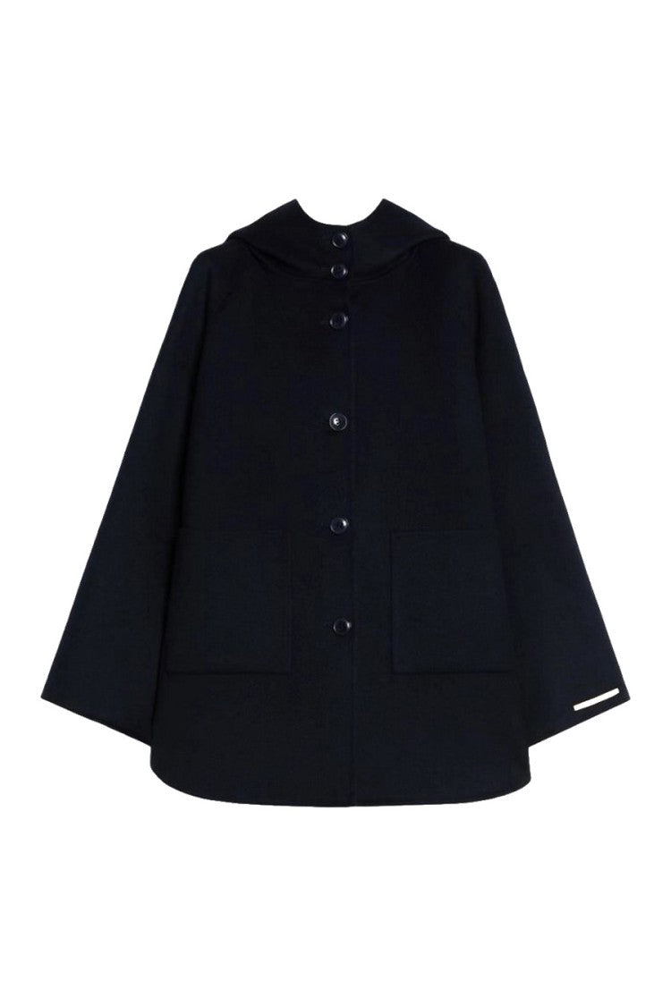 I Blues Navy Hooded Cape-Style Jacket