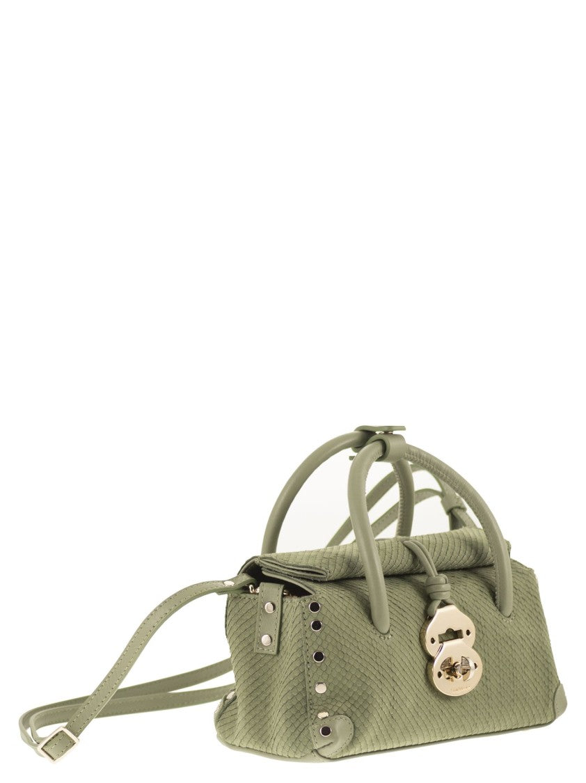 Zanellato Ayers Print Leather Bag With Gold Twist-Lock Closure