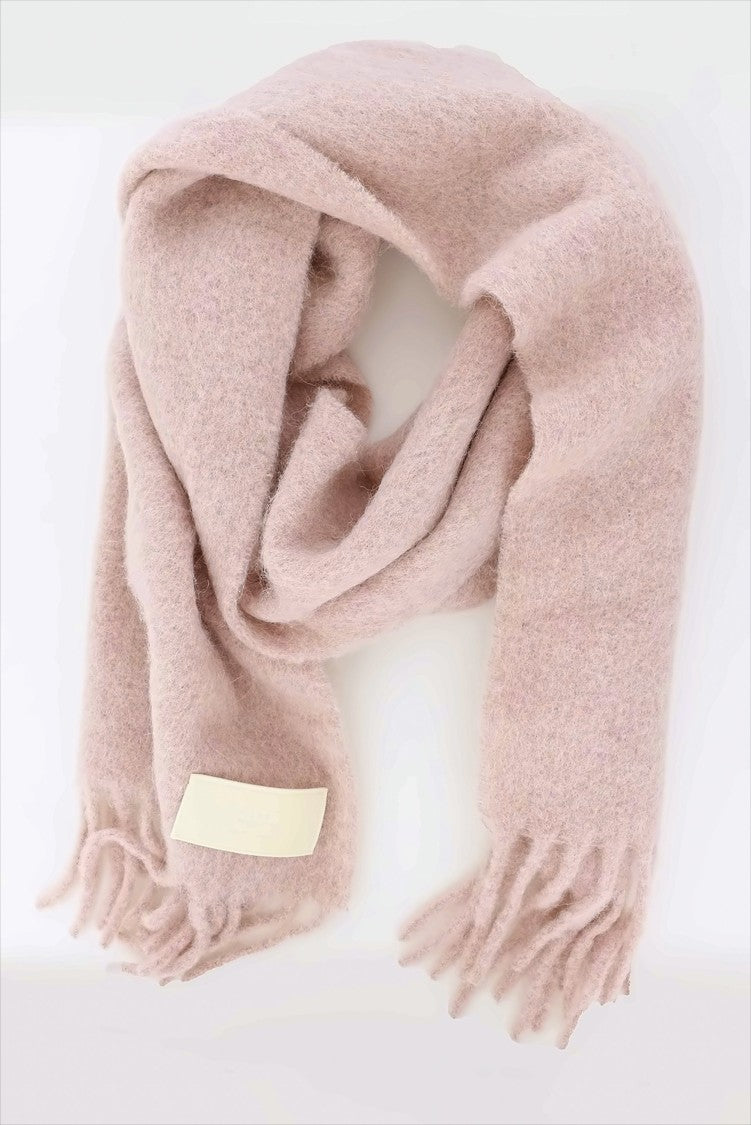 Ami Oversized Alpaca Blend Scarf With Fringed Ends