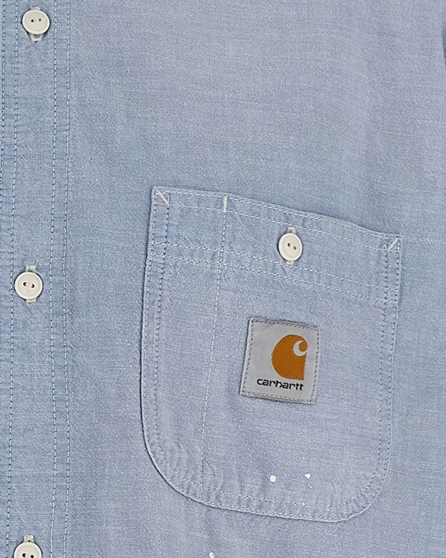 Carhartt Wip Winston Chambray Painter Faded Cotton Shirt