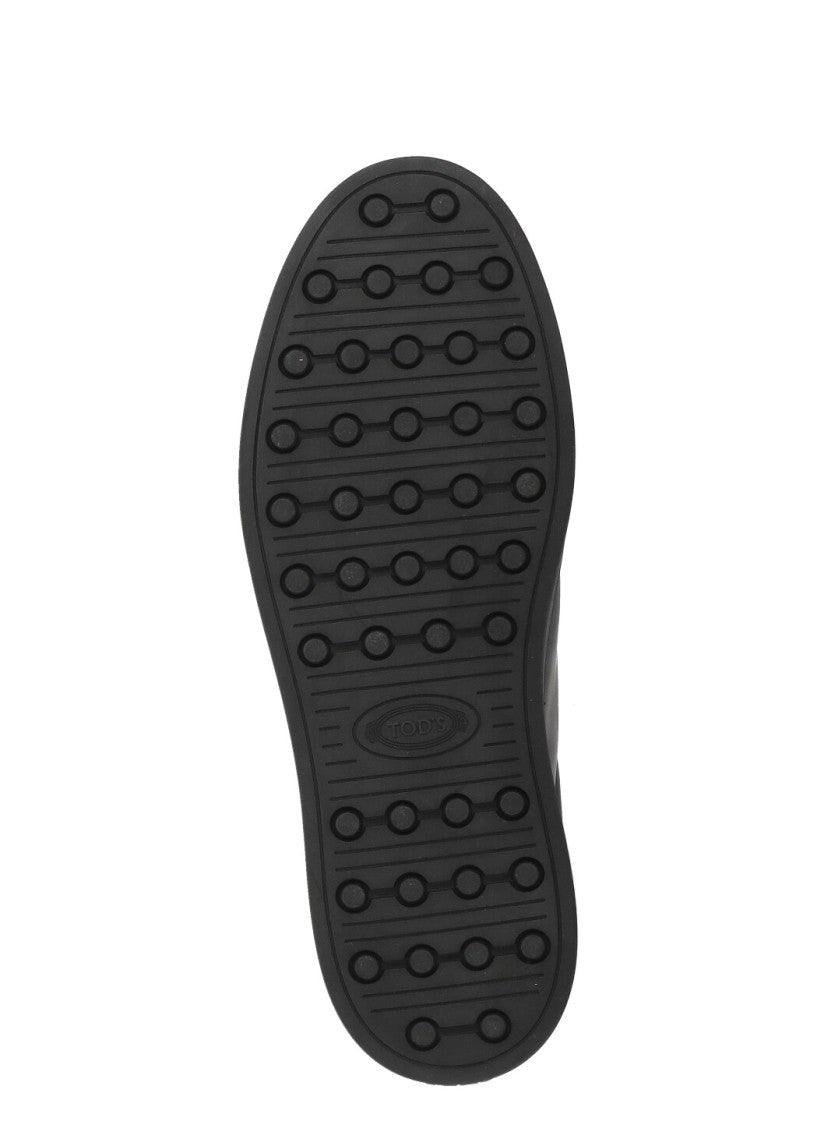 Tod's Black Rear Relief Logo Leather Sneakers