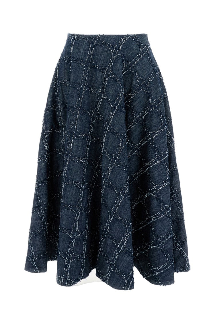 Stefano Mortari Wide Denim Skirt