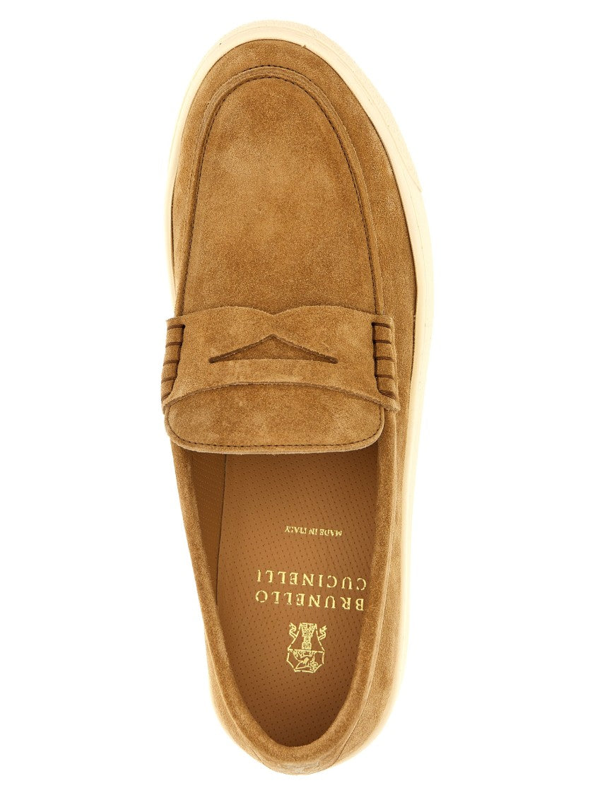 Brunello Cucinelli Brown Suede Loafers
