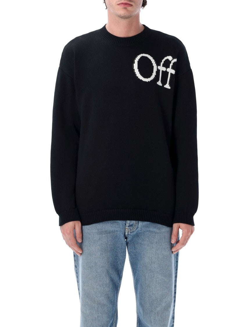 Off-White Bookish Black Typography Knit Sweater