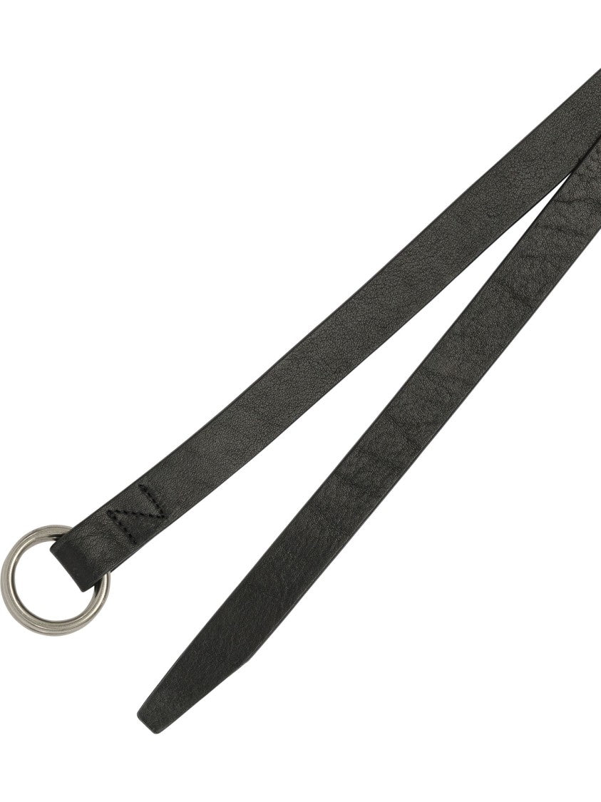 Nonnative Double-Ring Black Cow Leather Belt