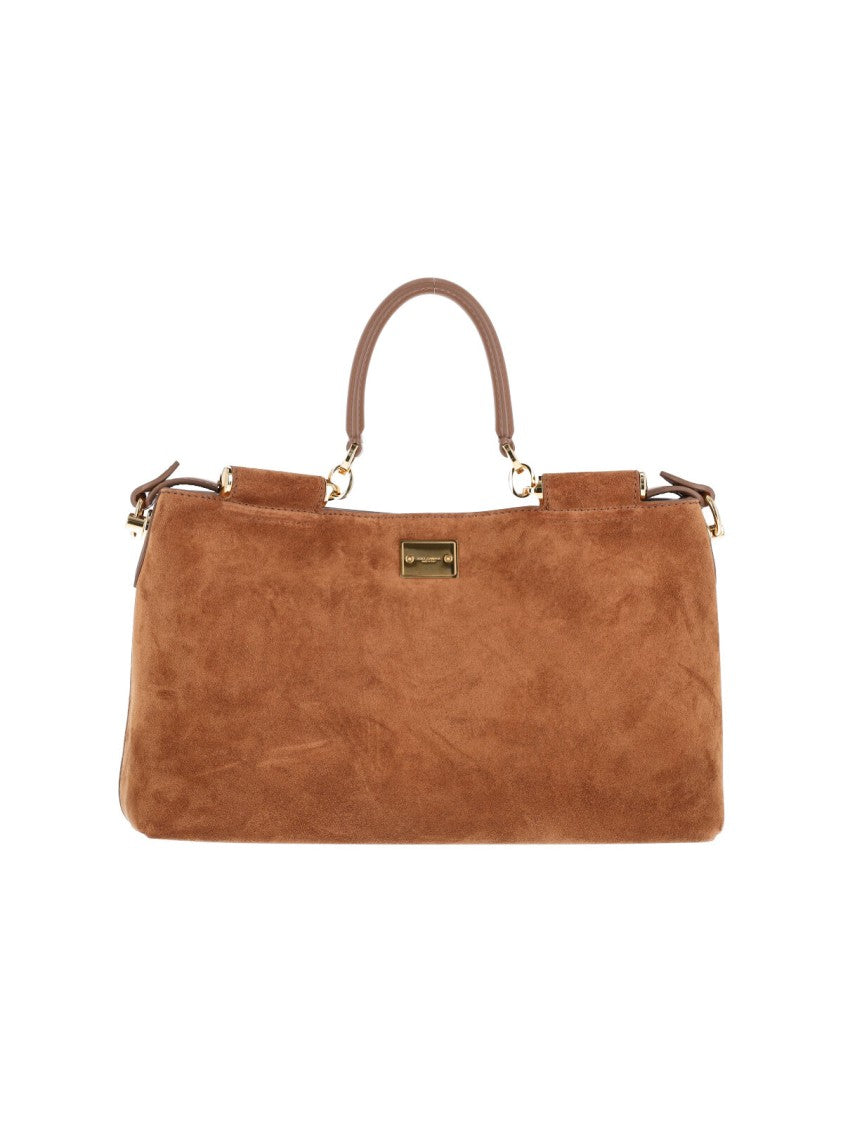 Dolce & Gabbana Brown Vittoria Medium Suede Shoulder Bag