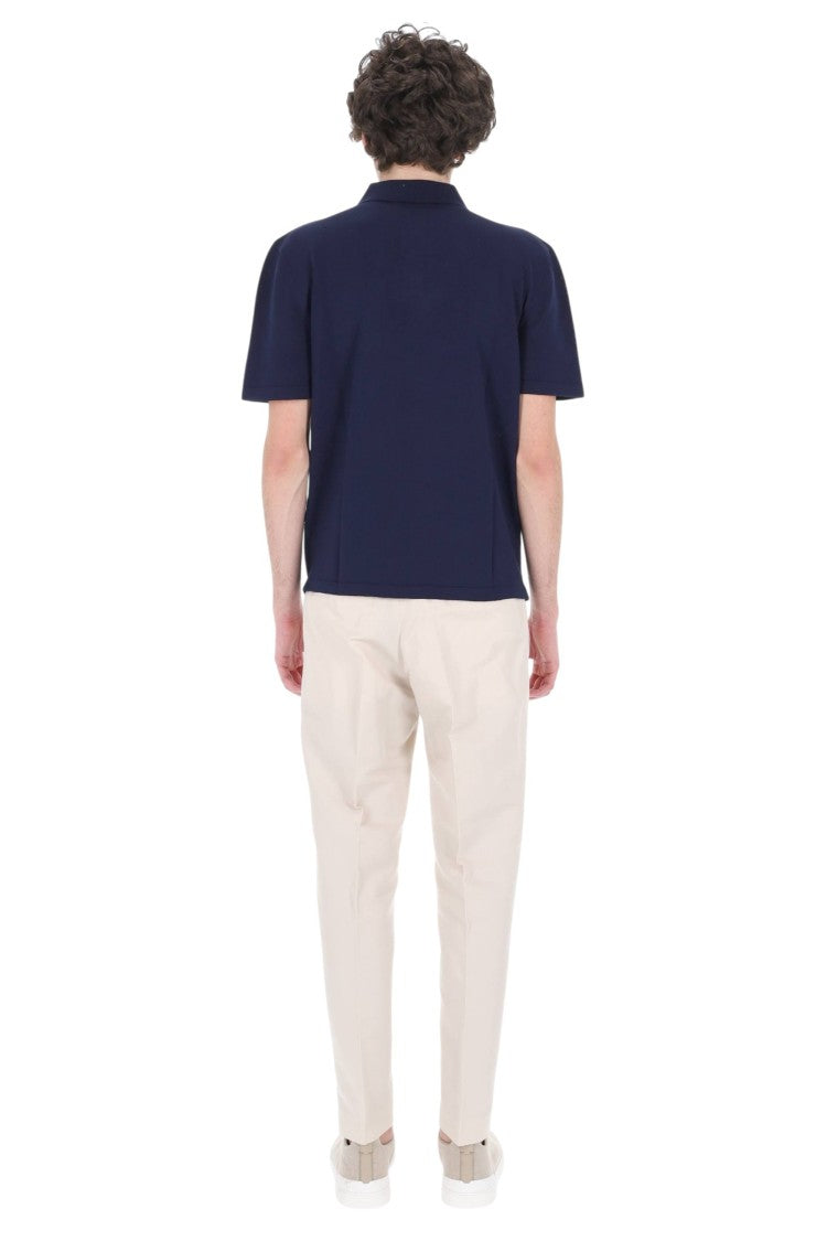 A.P.C. Blue Colin Pocket Cotton Polo Shirt