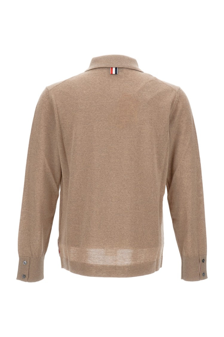 Thom Browne Wool Cardigan With Pointed Collar