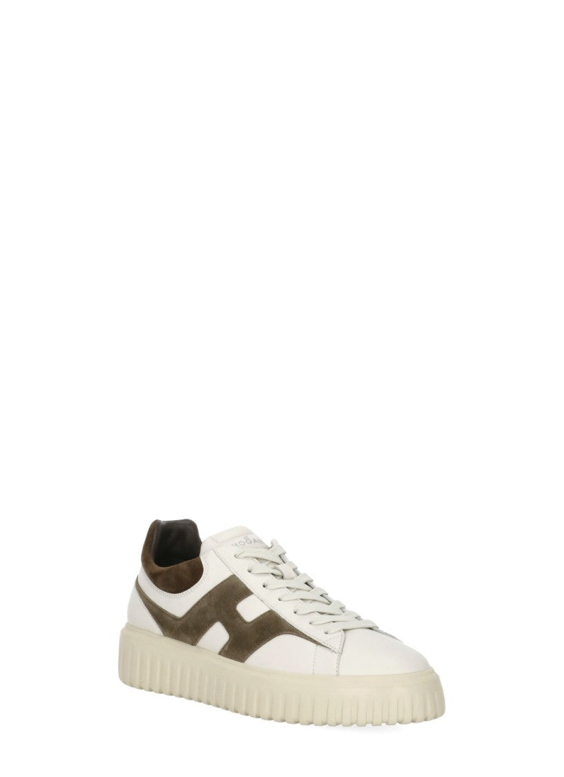 Hogan Ivory Leather Low-Top Sneakers