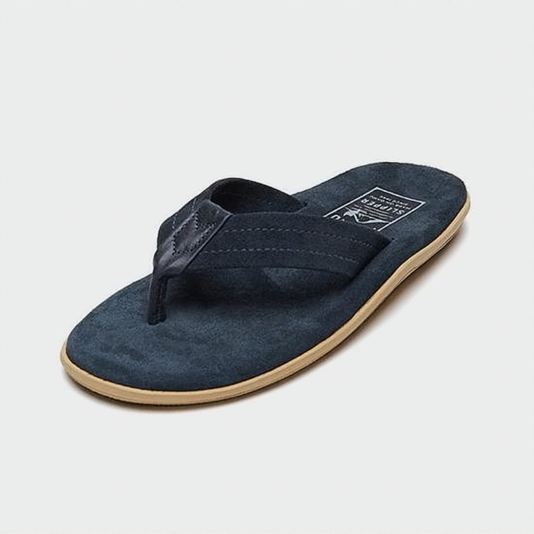 Island Slipper Suede-Upper Slip-On Sandals With Textured Rubber Sole