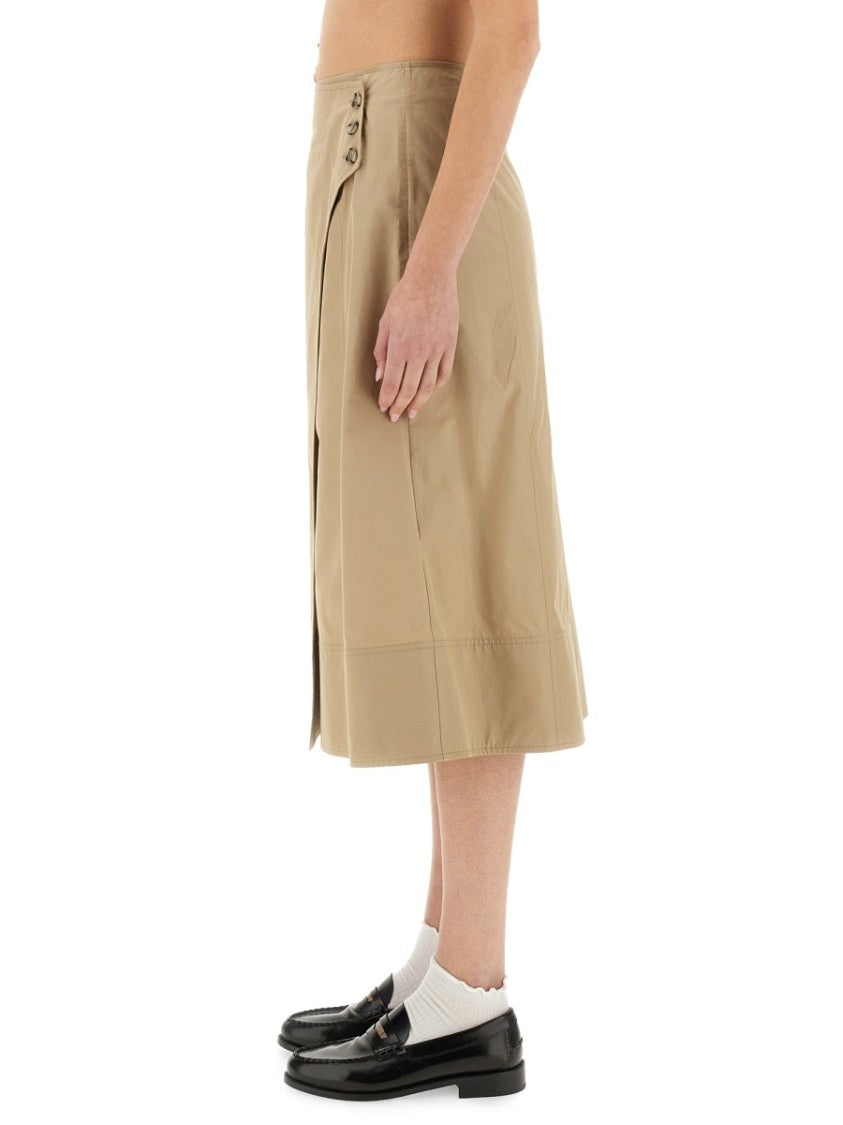 Paul Smith Tailored A-Line Cotton Midi Skirt