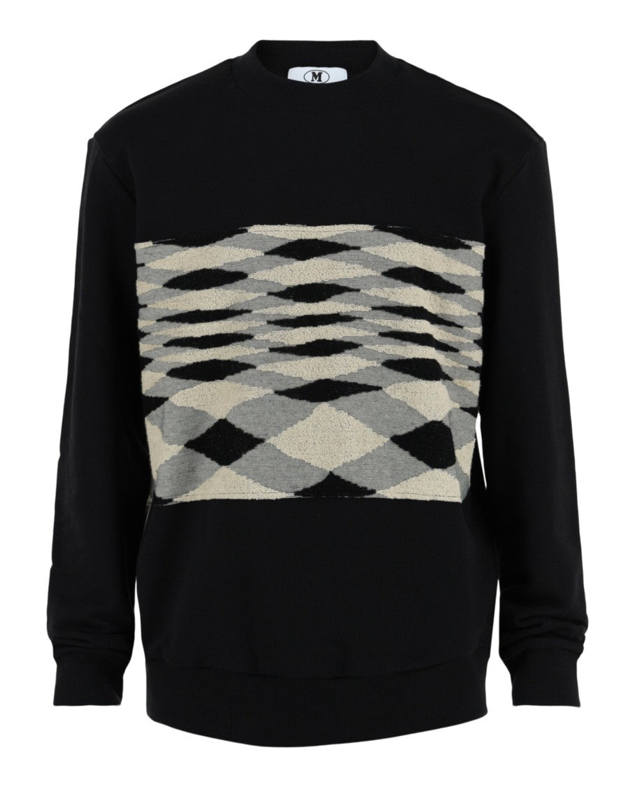 M Missoni Zigzag Patterned Crewneck Sweatshirt In Textured Fabric