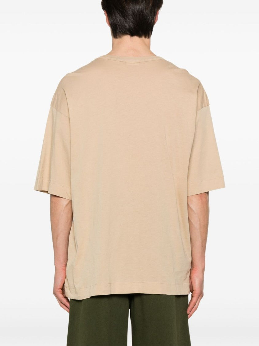 Dries Van Noten Beige Relaxed Fit Floral Graphic T-Shirt