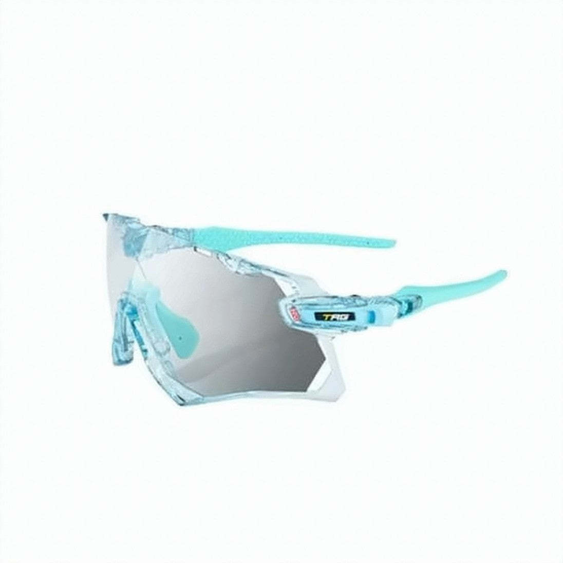 Tag Translucent Icy Blue Geometric Sunglasses With Reflective Lenses