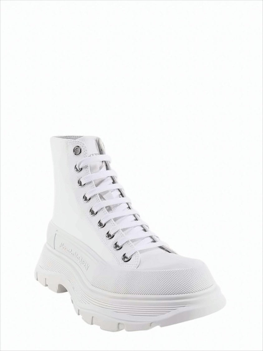 Alexander Mcqueen High-Top Canvas Boots With Textured Sole