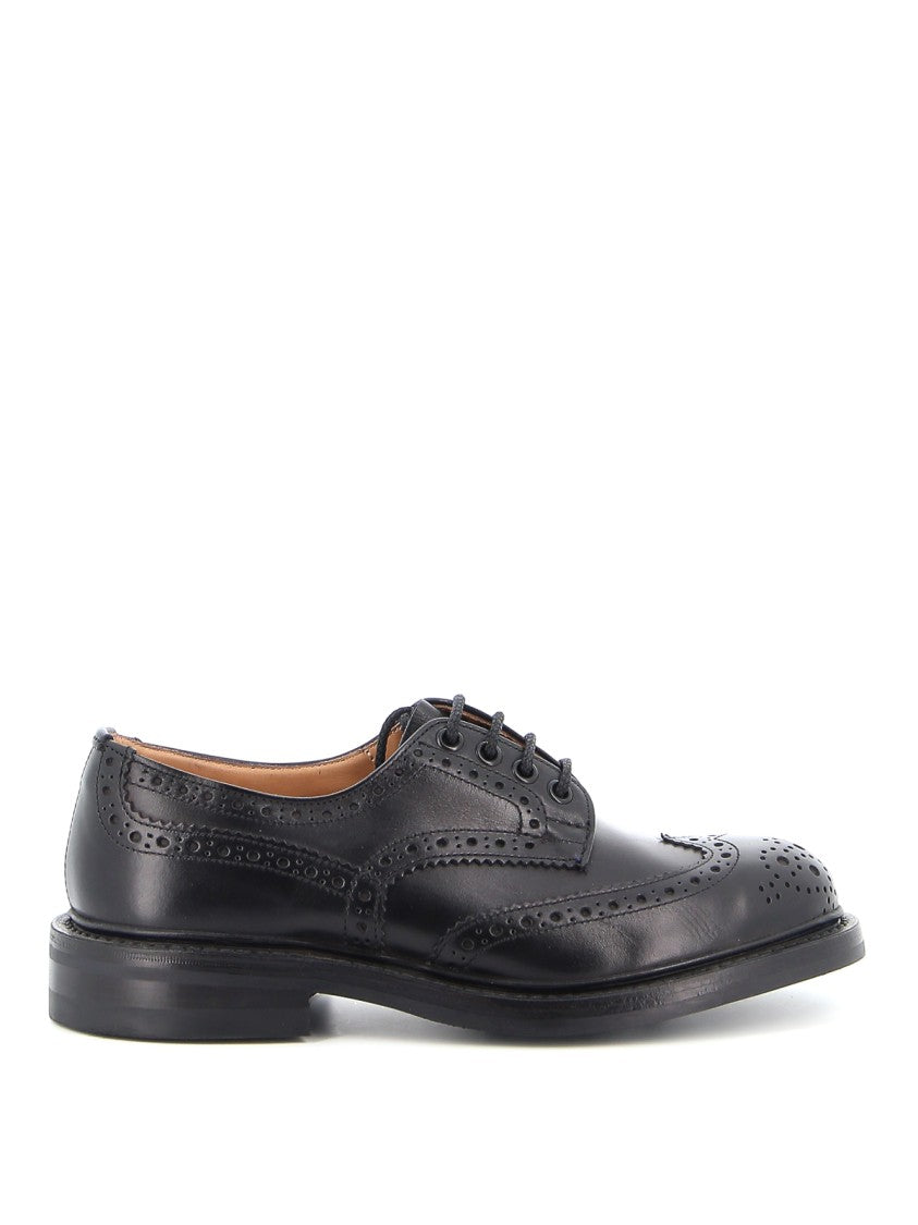 Tricker's Bourton Derby Shoes In Black Calf Leather