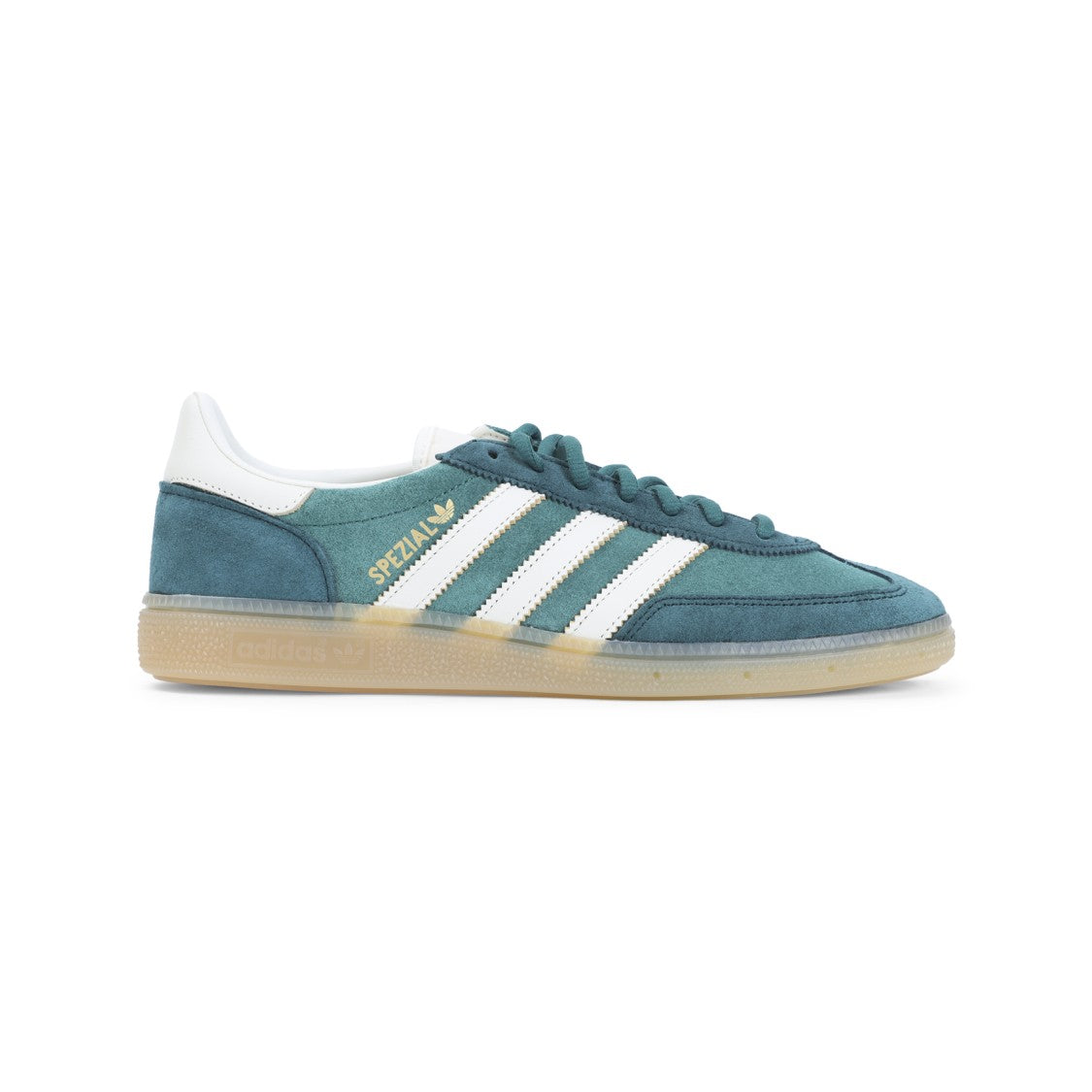 Adidas Muted Teal Sneakers With White Stripes